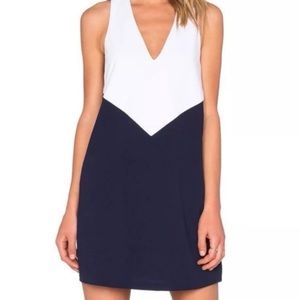 Alice & Olivia navy and white dress